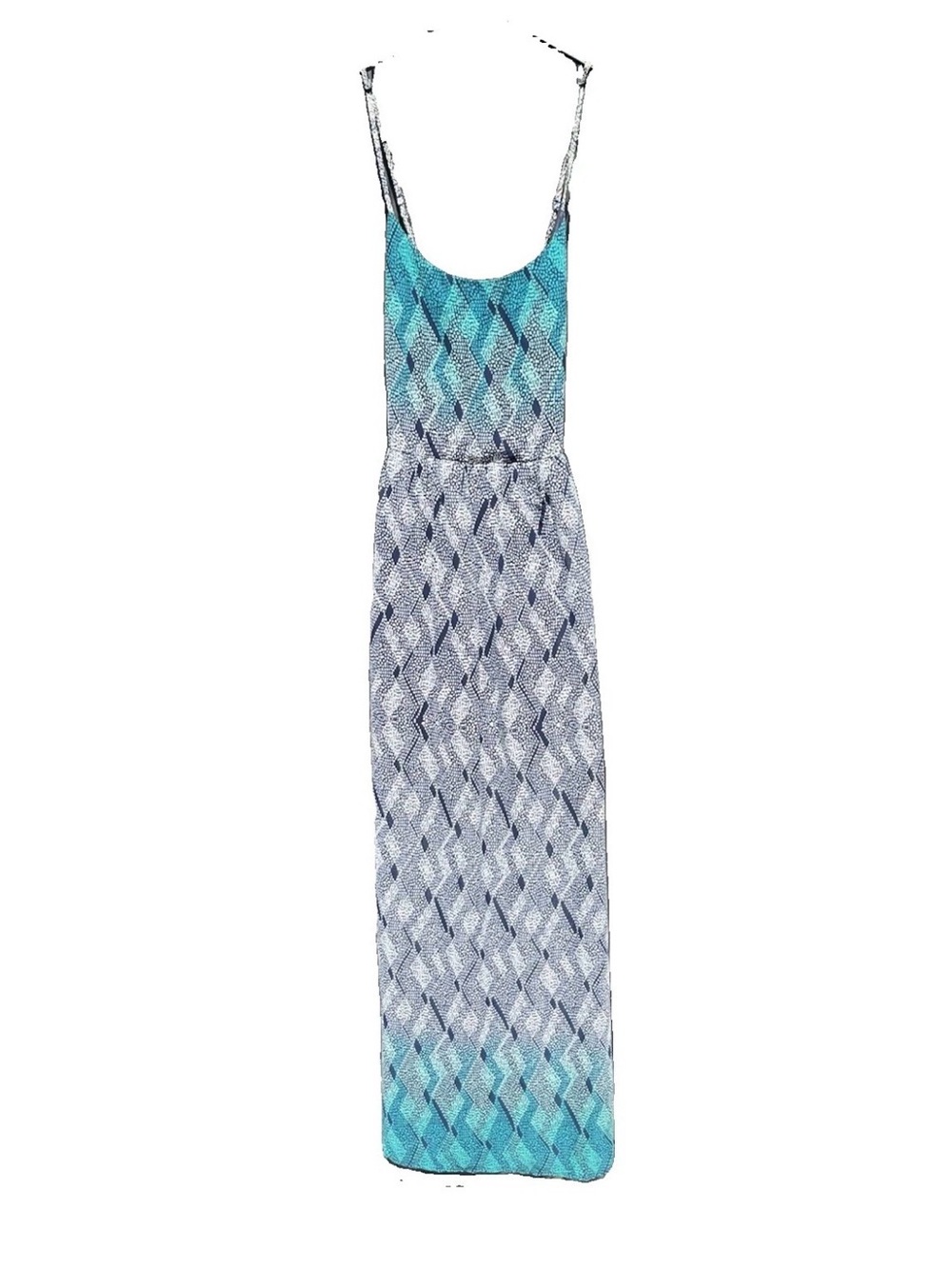 Mimi Chica Blue Gradient Geometric Maxi Dress